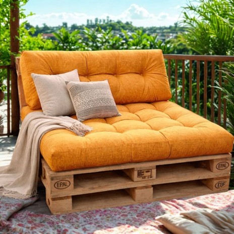 Set perne paleti gradina galben saltea spatar canapea