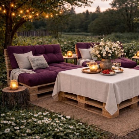 Set perne paleti gradina mov pruna saltea spatar canapea