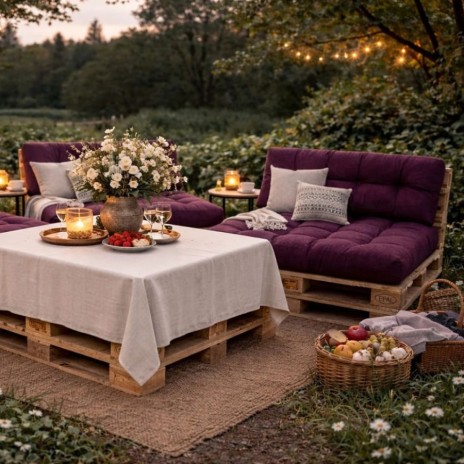Set perne paleti gradina mov pruna saltea spatar canapea