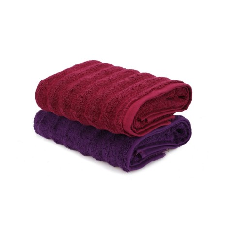 Set 2 prosoape 50x90cm bumbac 100%, BHPC, 406 Purple/Bordo