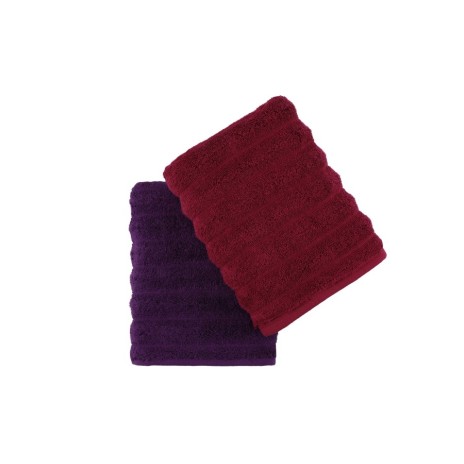 Set 2 prosoape 50x90cm bumbac 100%, BHPC, 406 Purple/Bordo