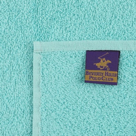Set 2 prosoape Beverly Hills Polo Club 50x90cm bumbac 100%, bleu și galben, densitate 450g/mp