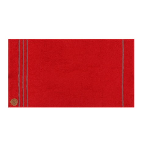 Set 2 prosoape Beverly Hills Polo Club 50x90cm bumbac 100%, crem și roșu, densitate 450g/mp