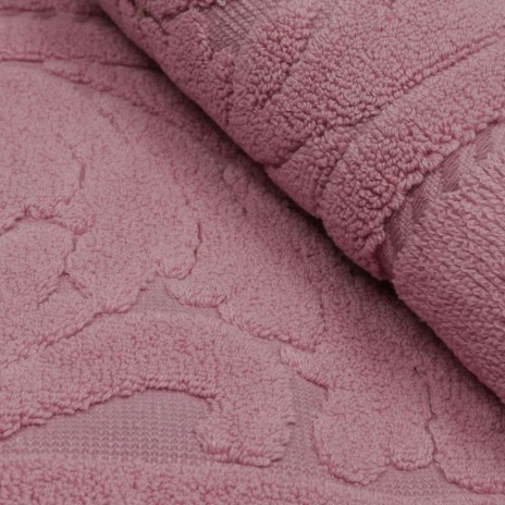 Set 2 prosoape bumbac 50x90 Sultan Roz prafuit Hobby Home cu bordura jacquard