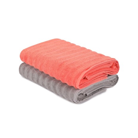 Set 2 prosoape 70x140cm bumbac 100%, BHPC, 406 Light Pink/Grey