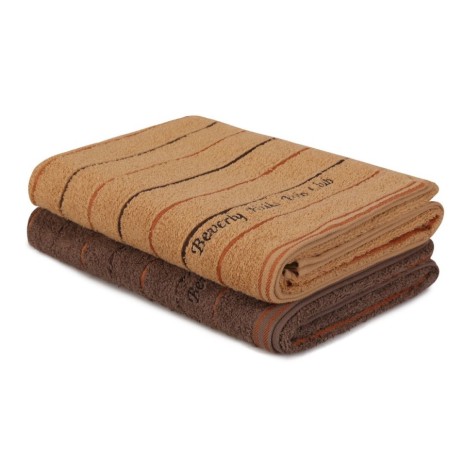 Set 2 prosoape 70x140cm bumbac 100%, BHPC, 407 Maro, Caramel
