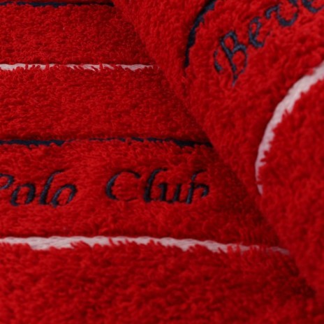 Set 2 prosoape Beverly Hills Polo Club 70x140cm bumbac 100%, roșu, densitate 480g/mp