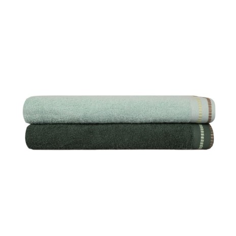 Set 2 prosoape Beverly Hills Polo Club 70x140cm bumbac 100%, verde, densitate 450g/mp