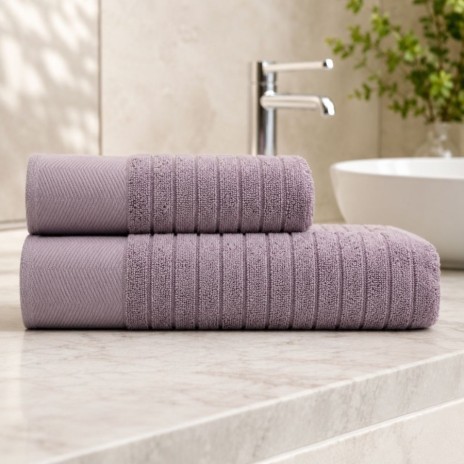 Set 2 prosoape baie bumbac 100% jacquard 500 GSM Davinson lila