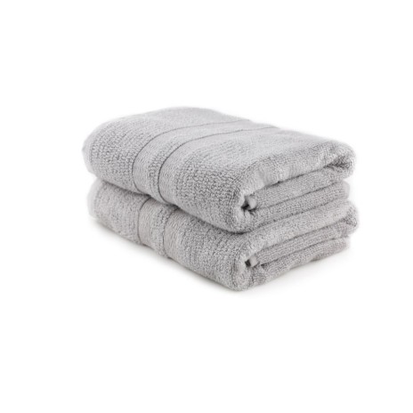 Set 2 prosoape Ayliz gri deschis 75x150cm bambus si bumbac, moi si pufoase