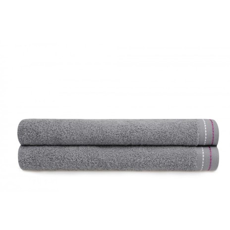 Set 2 prosoape bumbac 100%, Beverly Hills Polo Club, Mustard - Gri 70x140cm, 401 Gri
