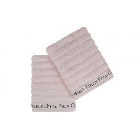 Set 2 prosoape bumbac 100%, Beverly Hills Polo Club, Roz Deschis 70x140cm, 203 - Light Pink
