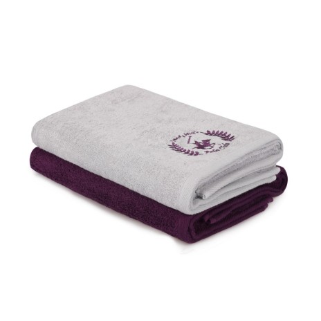 Set 2 prosoape bumbac 100%,BHPC, 70x140cm, 402 Purple/Light Grey