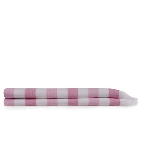 Prosop de plaja cu franjuri, bumbac 100%, 70X140 cm, Stripe Pink