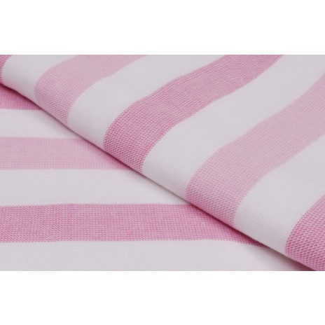 Prosop de plaja cu franjuri, bumbac 100%, 70X140 cm, Stripe Pink