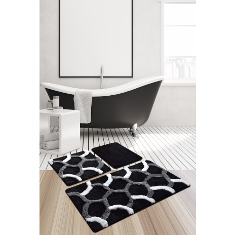 Set 3 covorase baie acril, Alessia Home, Elegant Black