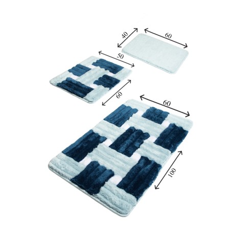 Set 3 covorase baie acril, Alessia Home, Piazza Blue
