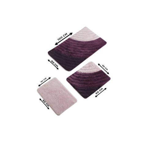 Set 3 covorase baie acril, Alessia Home, Well Purple