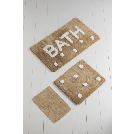 Set 3 covorase baie acril, Chilai Home, Bath Bej