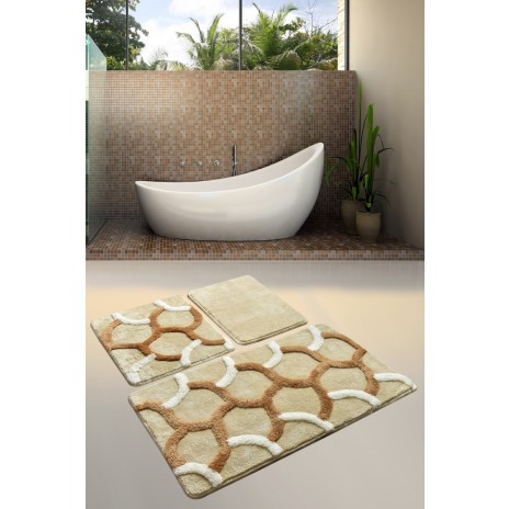 Set 3 covorase baie acril, Chilai Home, Elegant Beige