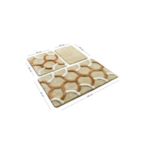 Set 3 covorase baie acril, Chilai Home, Elegant Beige