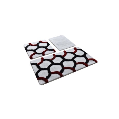 Set 3 covorase baie acril, Chilai Home, Elegant Red