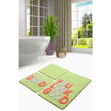 Set 3 covorase baie acril, Chilai Home, Good Green