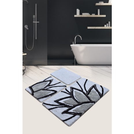 Set 3 covorase baie acril, Chilai Home, Lotus - Grey