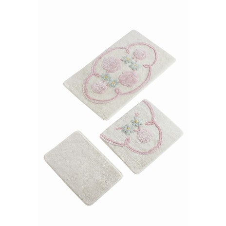 Set 3 covorase baie, Alessia Home, Jadore Ecru