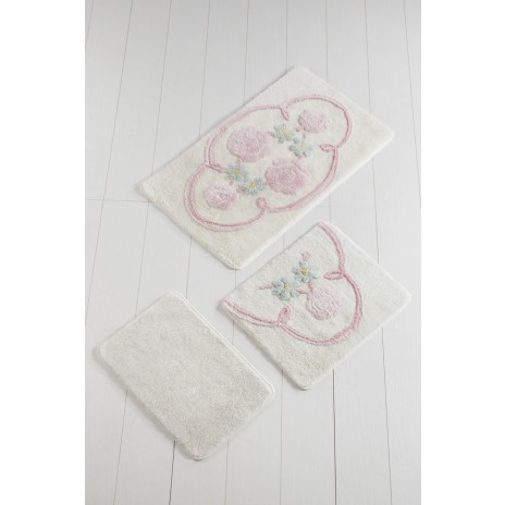Set 3 covorase baie, Alessia Home, Jadore Ecru