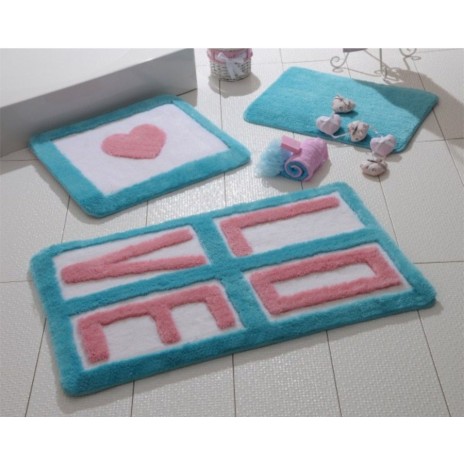 Set 3 covorase baie, Alessia Home, Love - Turquoise