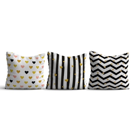 Set 3 fete perna decorative 43x43cm, Geometric and Love