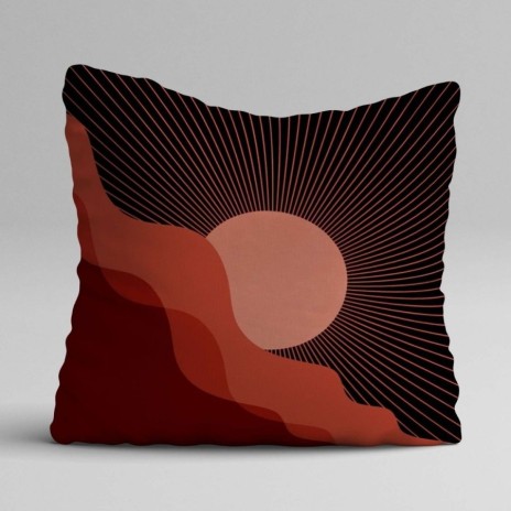 Set 3 fete perna decorative 43x43 cm cu inimioare, soare si model grafic in nuante de roz, rosu si burgundy