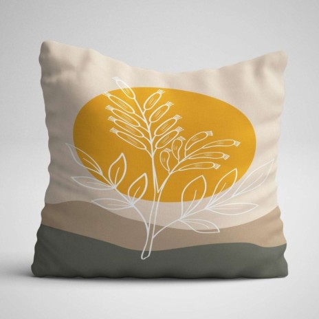Set 3 fete perna decorative 43x43 cm cu design Abstract in tonuri pamantii pentru un decor modern