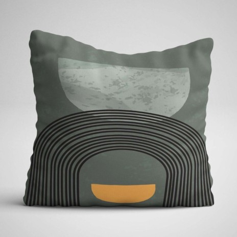 Set 3 fete perna decorative 43x43 cm cu design Abstract in tonuri pamantii pentru un decor modern