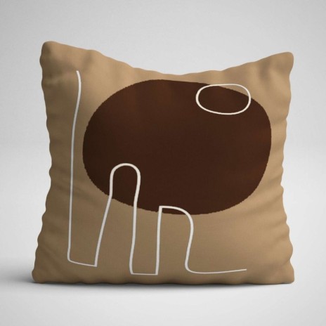 Set 3 fete de perna decorative Abstract Natur 43x43 cm in nuante de bej, crem si maro