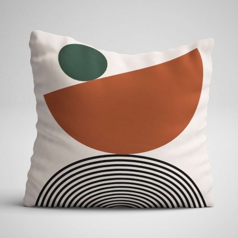Set 3 fete de perna decorative 43x43 cm model Abstract Verde/Caramiziu