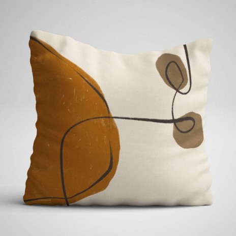 Set 3 fete perna decorative 43x43 cm cu design abstract vegetal inspirat de tonurile toamnei