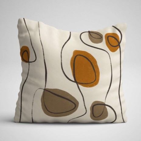 Set 3 fete perna decorative 43x43 cm cu design abstract vegetal inspirat de tonurile toamnei
