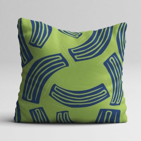 Set 3 fete perna decorative 43x43 cm cu design urban abstract in nuante verde, alb, negru si albastru