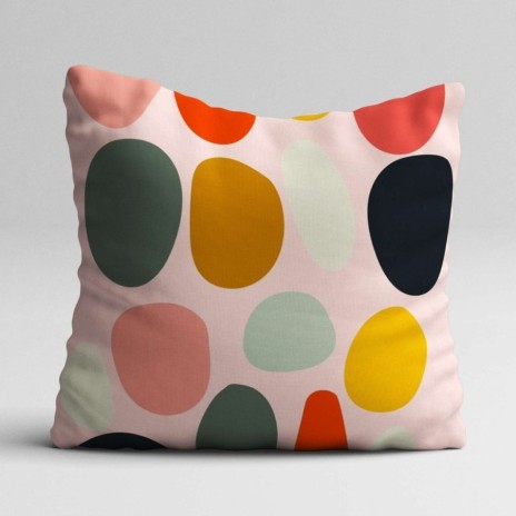 Set 3 fete perna decorative 43x43 cm cu design colorat abstract in stil pop art pastel
