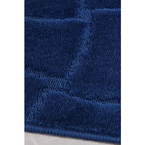 Set 3 piese husa decorativa si 2 covorase baie, Confetti, Sarıyer Dark Blue