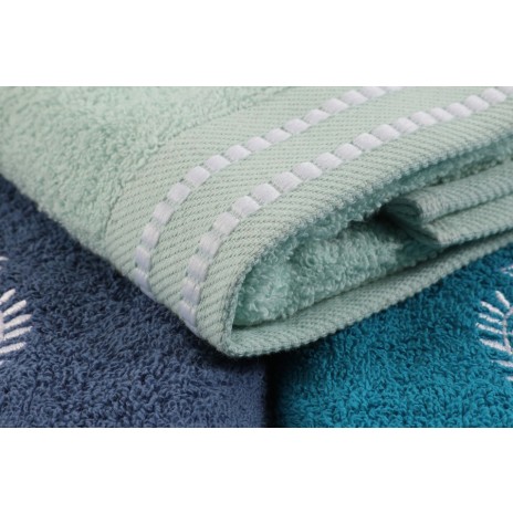 Set 3 prosoape 70x140cm bumbac 100%, Beverly Hills Polo Club,408 Bleu, Albastru, Bleumarin