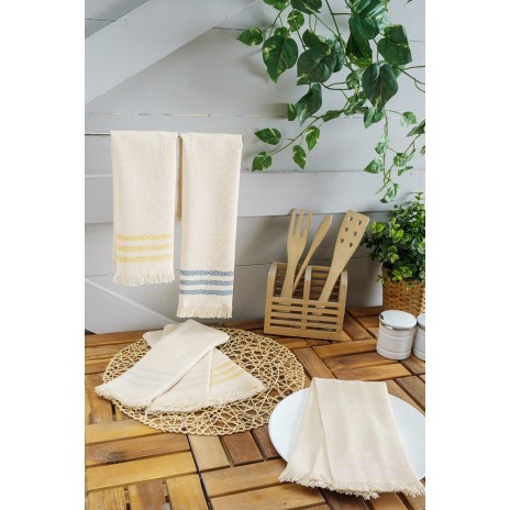 Set 6 prosoape bucatarie bumbac 100%, 30x50cm Natural