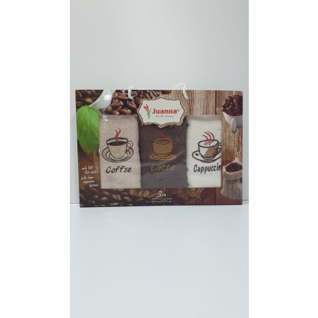 Set 3 prosoape bucatarie bumbac 100%, Coffe 6