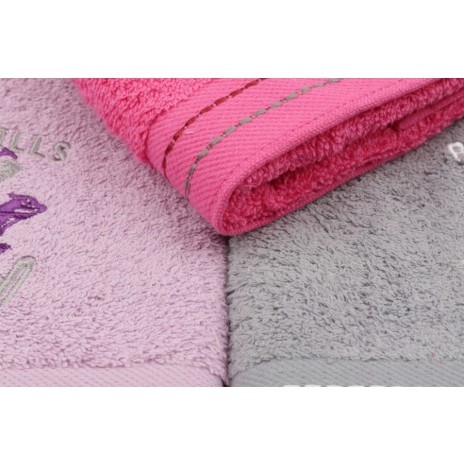 Set 3 prosoape bumbac 100%, Beverly Hills Polo Club,401 Fuchsia, Lila, Gri