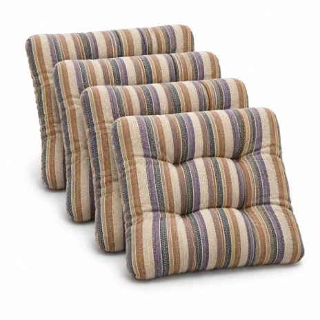 Set 4 perne scaun 40x40x7 cm, dungi multicolore