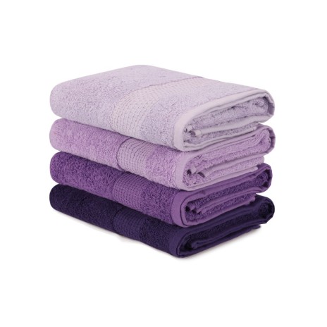 Set 4 prosoape 50x90cm bumbac 100%, BHPC, 801 Lilac