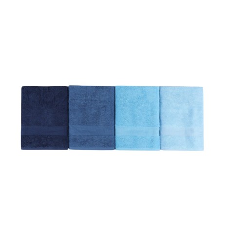 Set 4 prosoape 70x140cm bumbac 100%, BHPC, 801 Blue