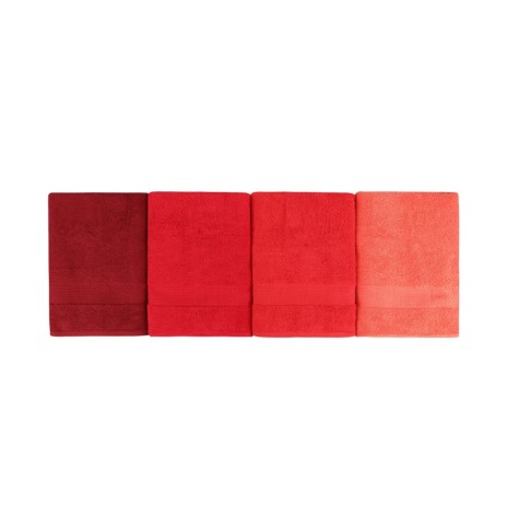 Set 4 prosoape 70x140cm bumbac 100%, BHPC, 801 Red